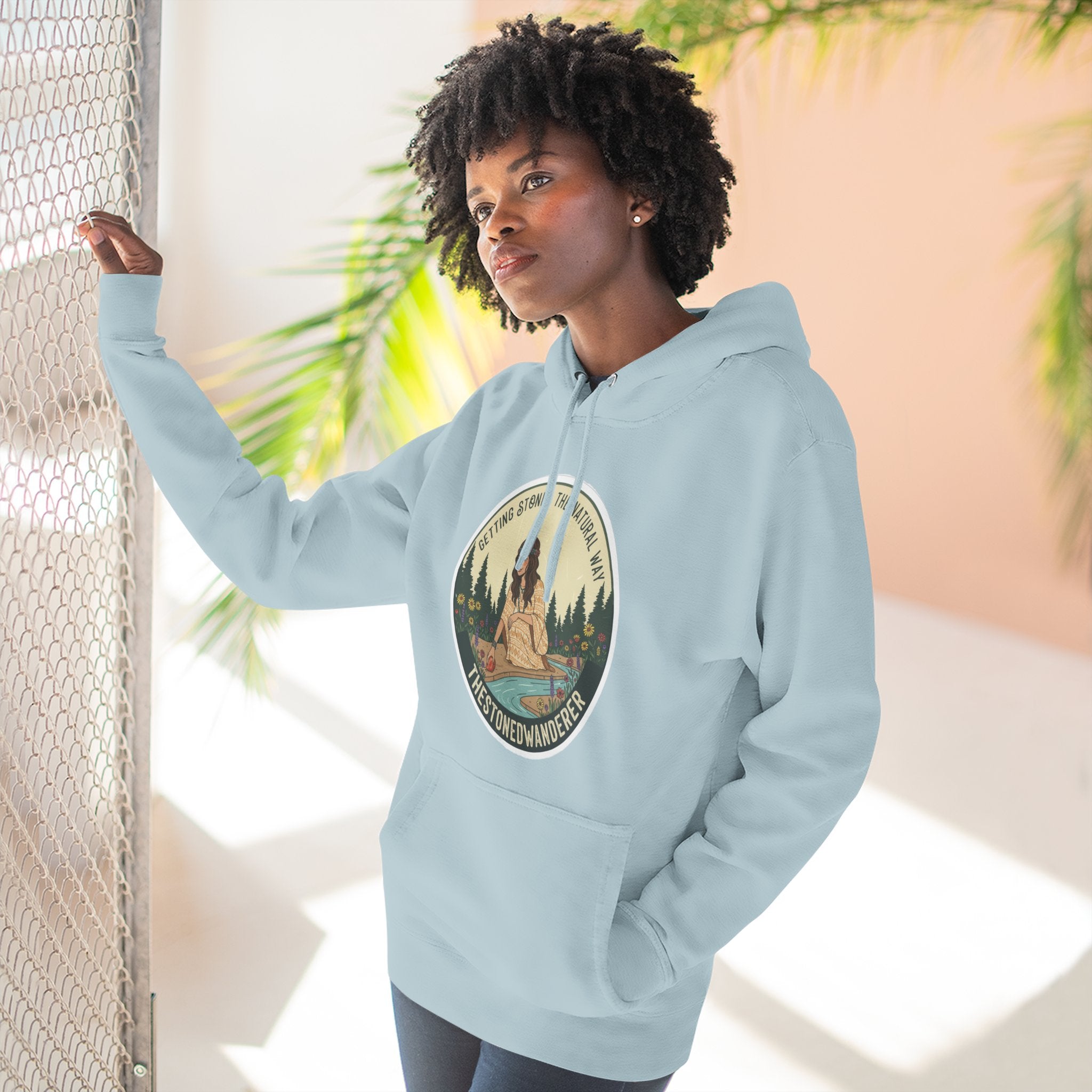 Outdoor Adventure Hoodie — "The Stone Wanderer" Vintage Camping Graphic