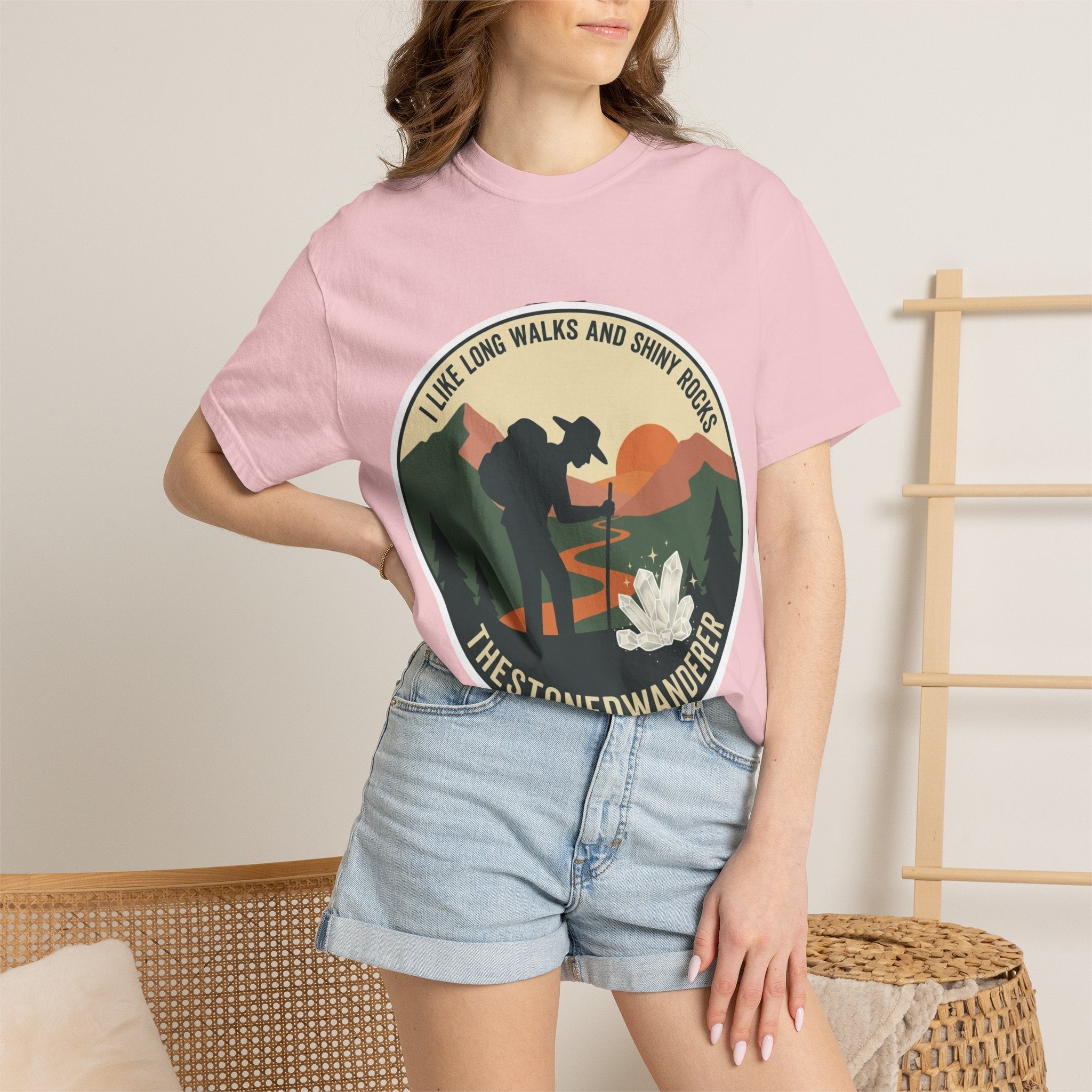 Hiker Graphic T-Shirt — "TheStonedWanderer" Nature Sunset Tee