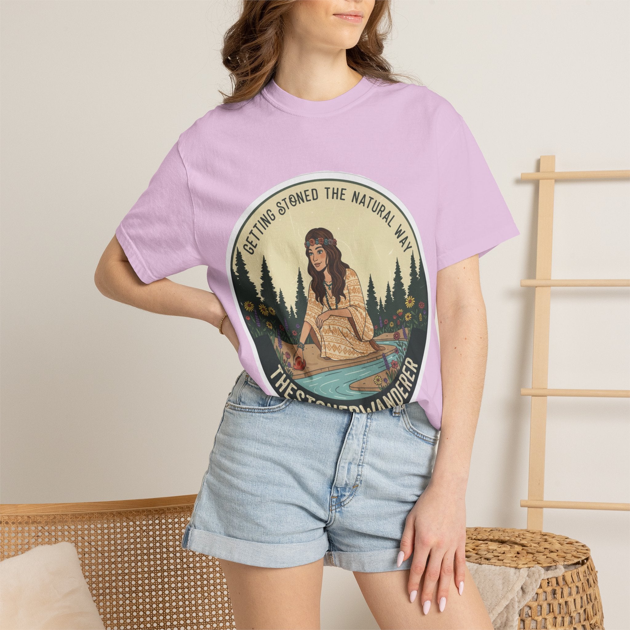 Vintage Nature Graphic T-Shirt — "Getting Stoned the Natural Way" Outdoor Vibes