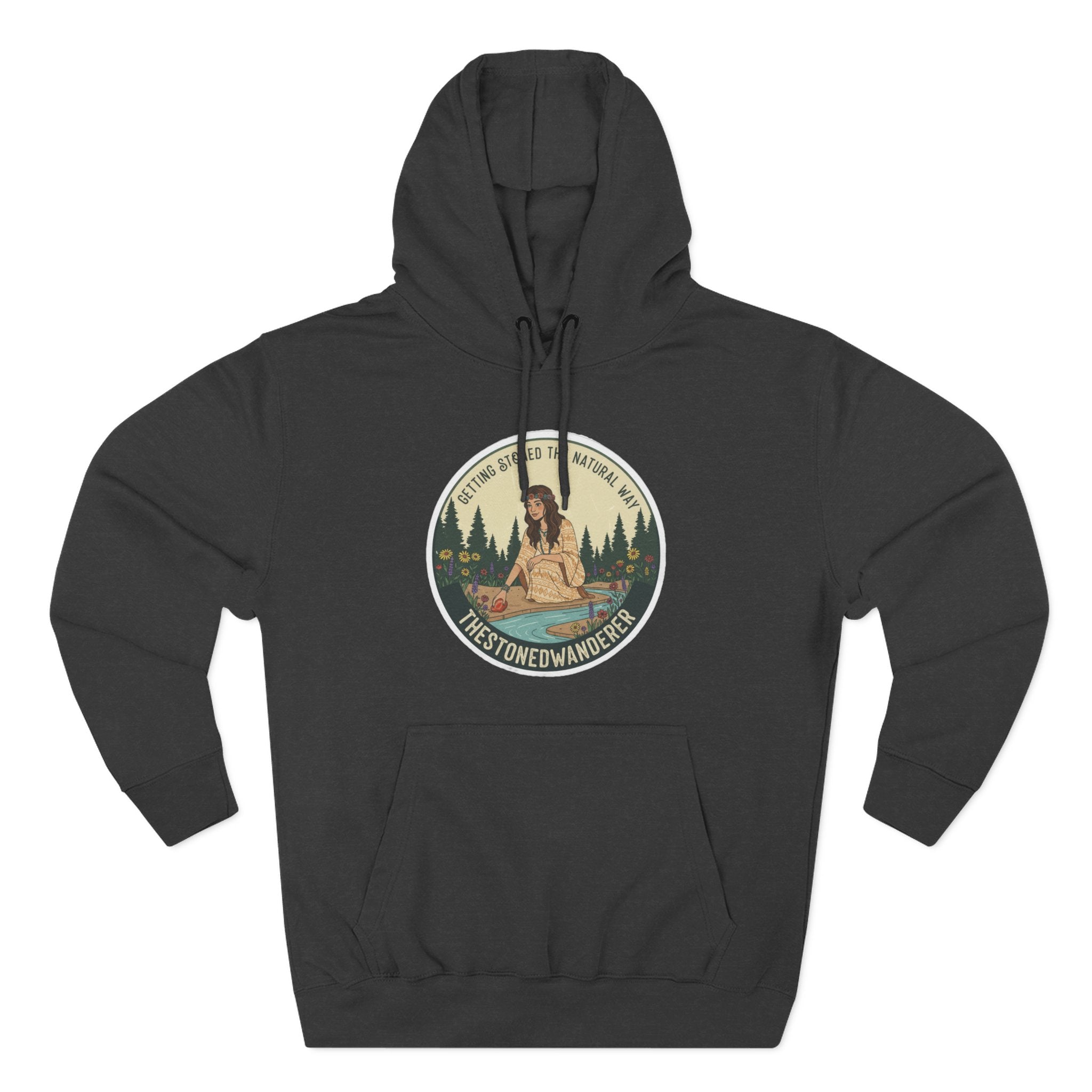 Outdoor Adventure Hoodie — "The Stone Wanderer" Vintage Camping Graphic