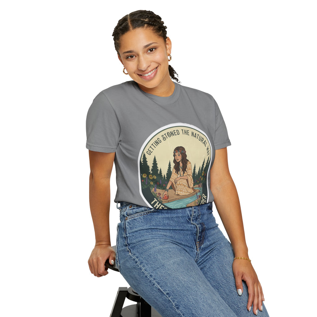 Vintage Nature Graphic T-Shirt — "Getting Stoned the Natural Way" Outdoor Vibes