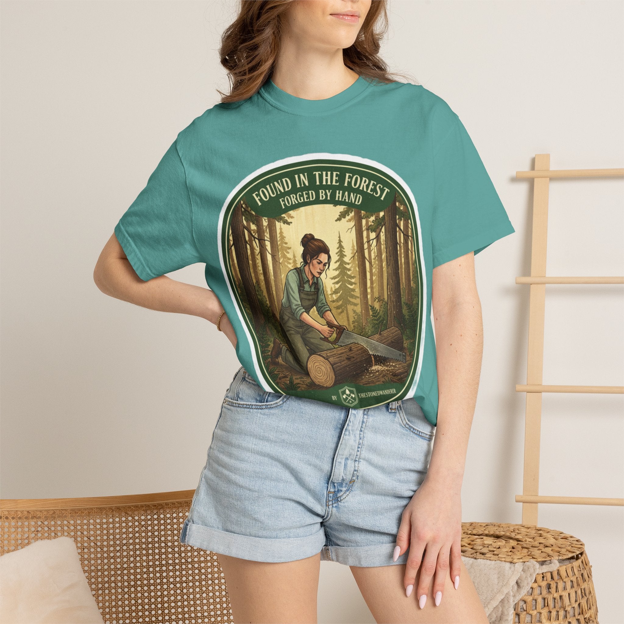 Found in the Forest T-Shirt — 'Found in the Forest, Forged by Hand' Rustic Woodworker Tee