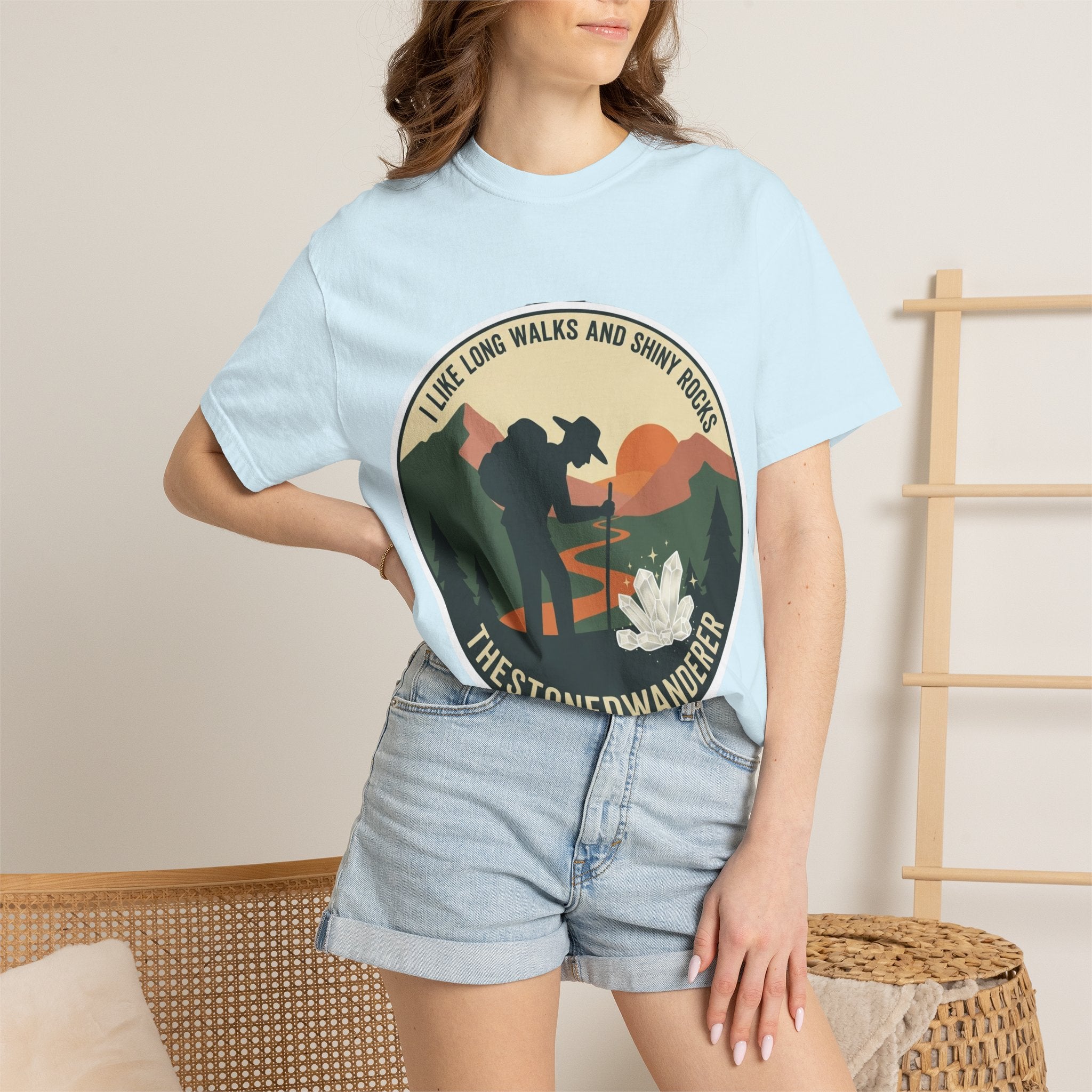Hiker Graphic T-Shirt — "TheStonedWanderer" Nature Sunset Tee