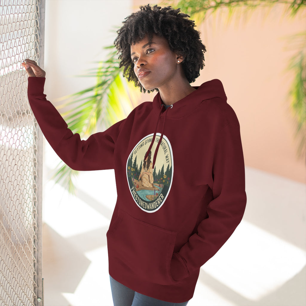 Outdoor Adventure Hoodie — "The Stone Wanderer" Vintage Camping Graphic