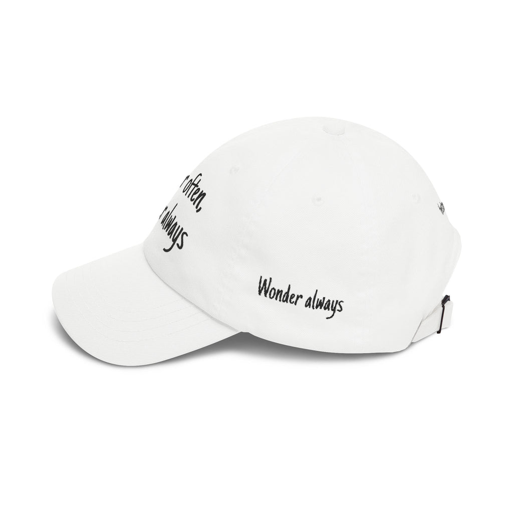 Dad Cap — "Wander often, Wonder always" Embroidered Travel Hat