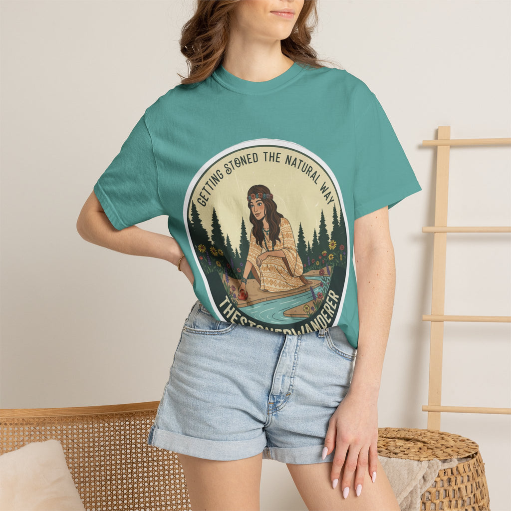 Vintage Nature Graphic T-Shirt — "Getting Stoned the Natural Way" Outdoor Vibes