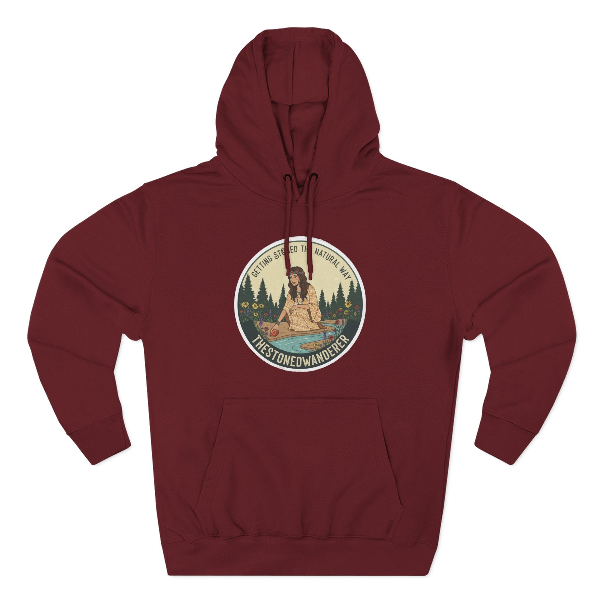 Outdoor Adventure Hoodie — "The Stone Wanderer" Vintage Camping Graphic