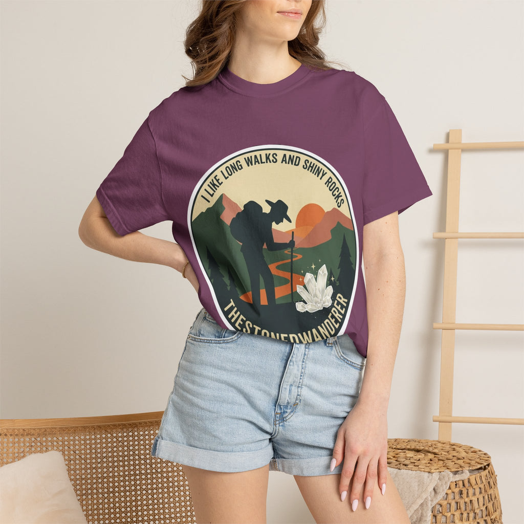 Hiker Graphic T-Shirt — "TheStonedWanderer" Nature Sunset Tee