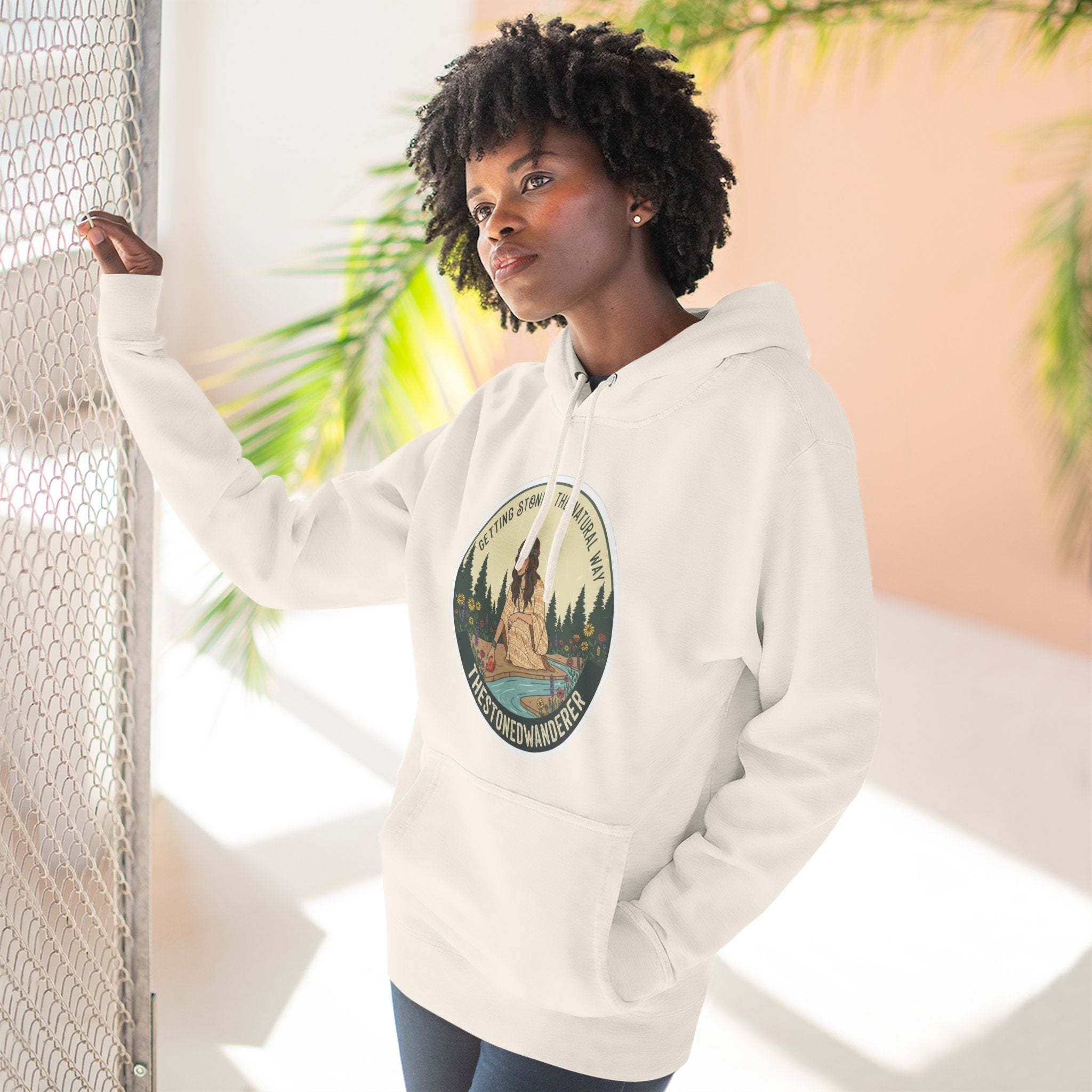 Outdoor Adventure Hoodie — "The Stone Wanderer" Vintage Camping Graphic