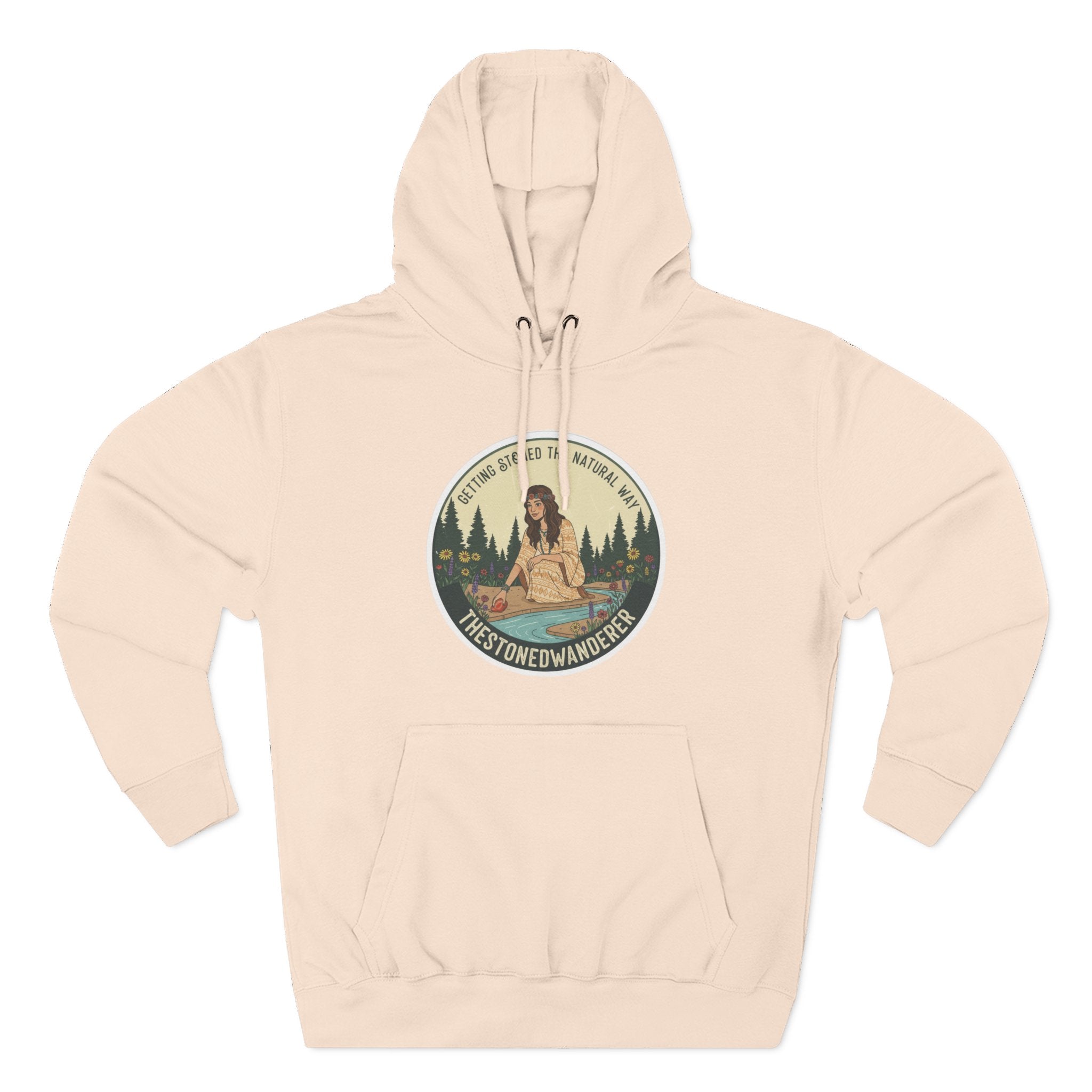 Outdoor Adventure Hoodie — "The Stone Wanderer" Vintage Camping Graphic