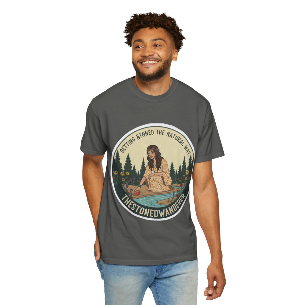 Vintage Nature Graphic T-Shirt — "Getting Stoned the Natural Way" Outdoor Vibes