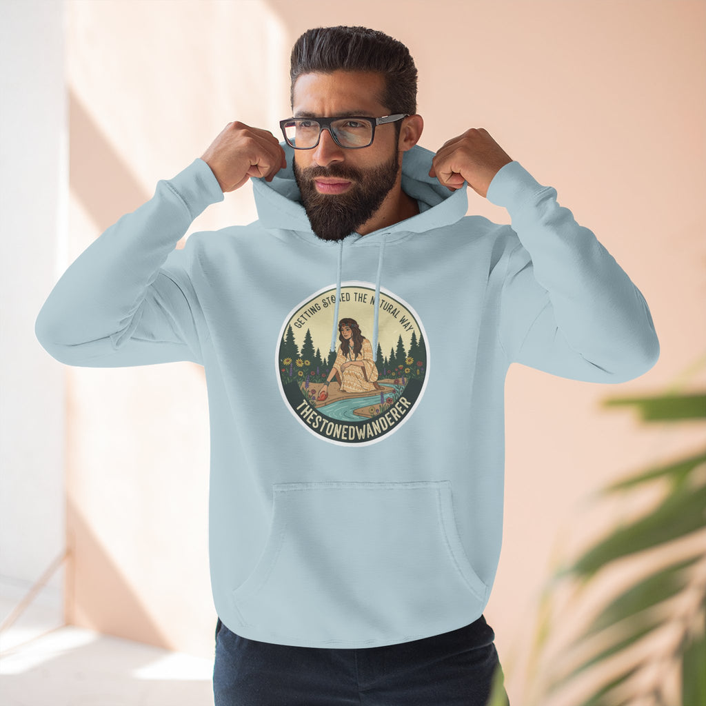 Outdoor Adventure Hoodie — "The Stone Wanderer" Vintage Camping Graphic