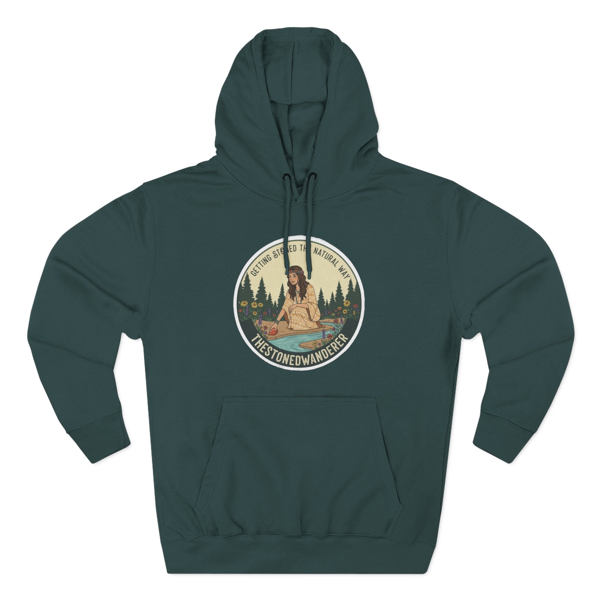Outdoor Adventure Hoodie — "The Stone Wanderer" Vintage Camping Graphic