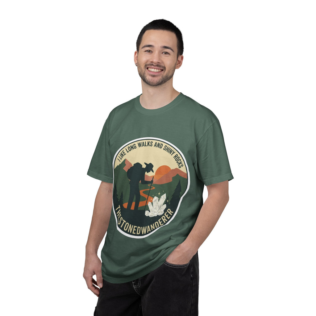 Hiker Graphic T-Shirt — "TheStonedWanderer" Nature Sunset Tee