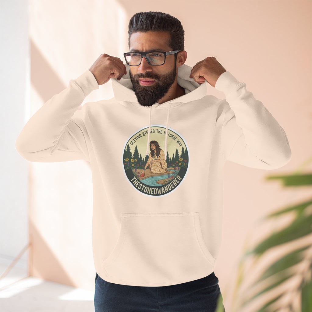 Outdoor Adventure Hoodie — "The Stone Wanderer" Vintage Camping Graphic