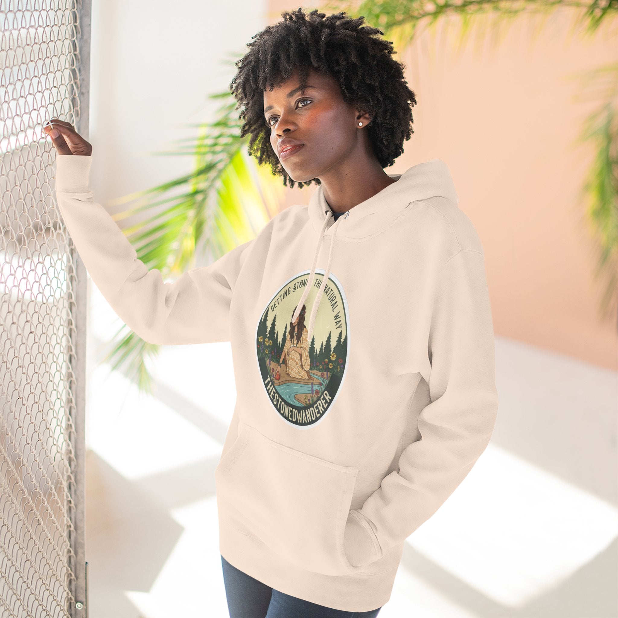 Outdoor Adventure Hoodie — "The Stone Wanderer" Vintage Camping Graphic