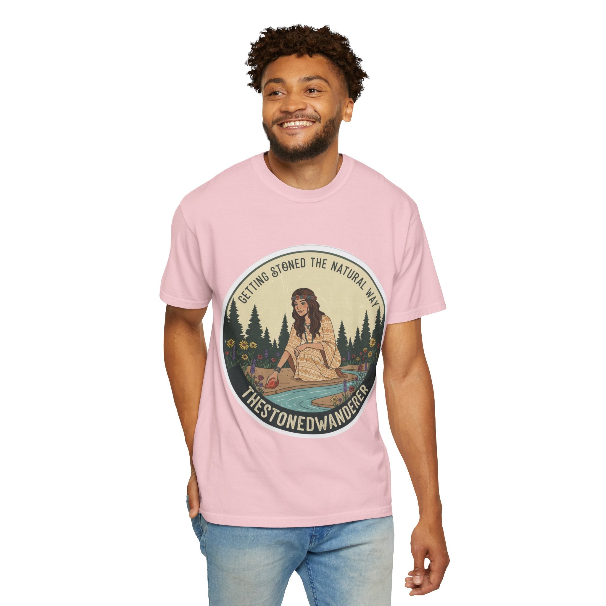 Vintage Nature Graphic T-Shirt — "Getting Stoned the Natural Way" Outdoor Vibes