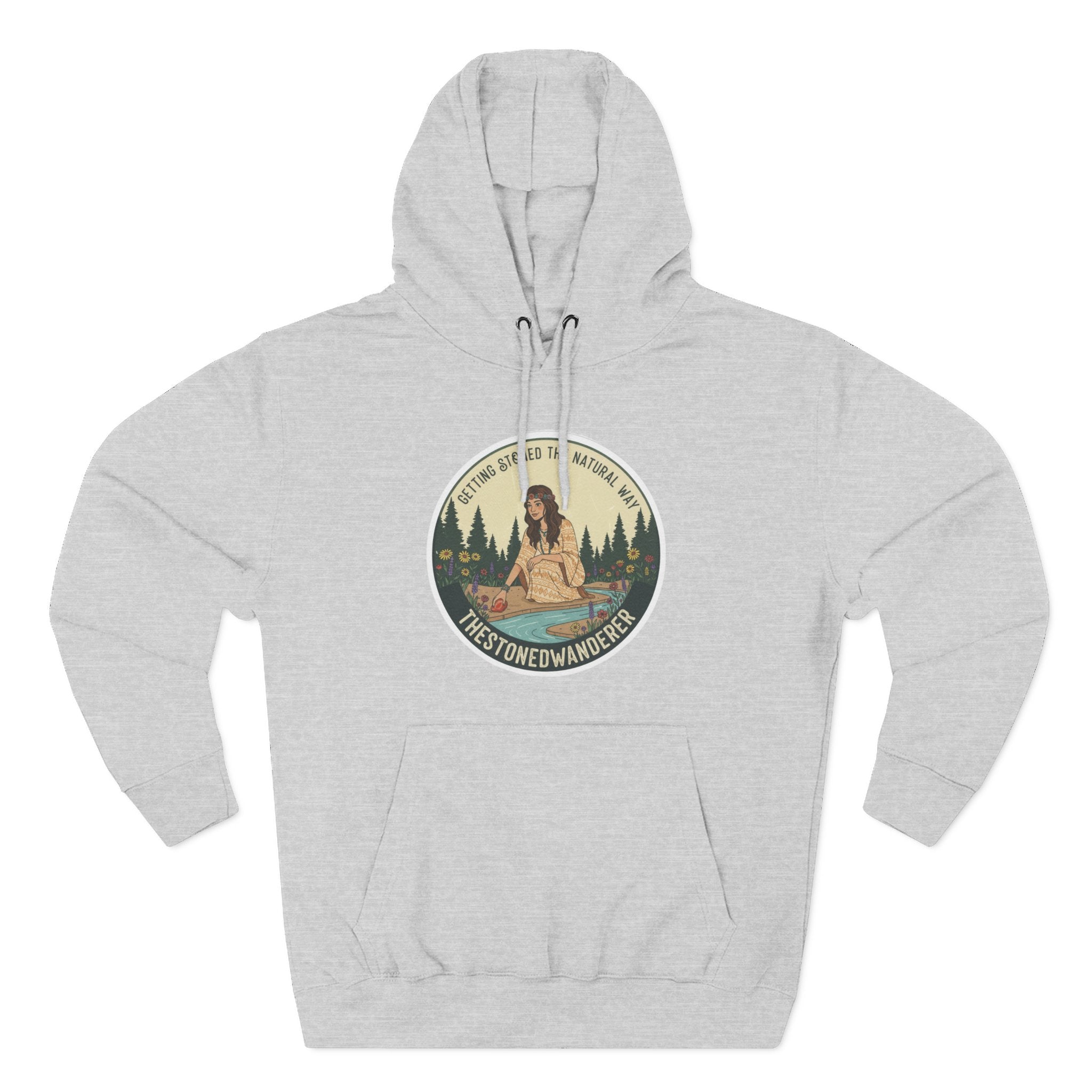 Outdoor Adventure Hoodie — "The Stone Wanderer" Vintage Camping Graphic