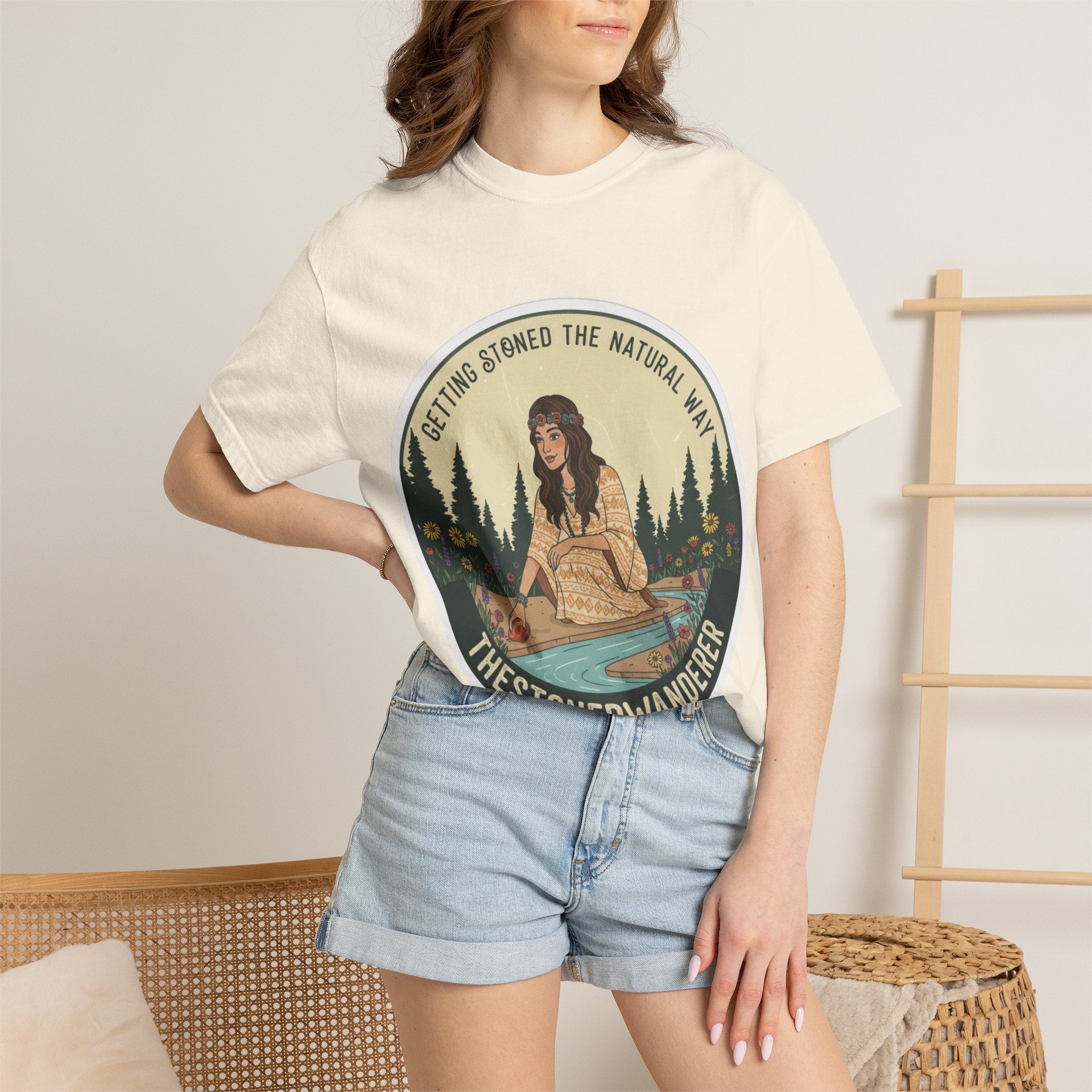 Vintage Nature Graphic T-Shirt — "Getting Stoned the Natural Way" Outdoor Vibes