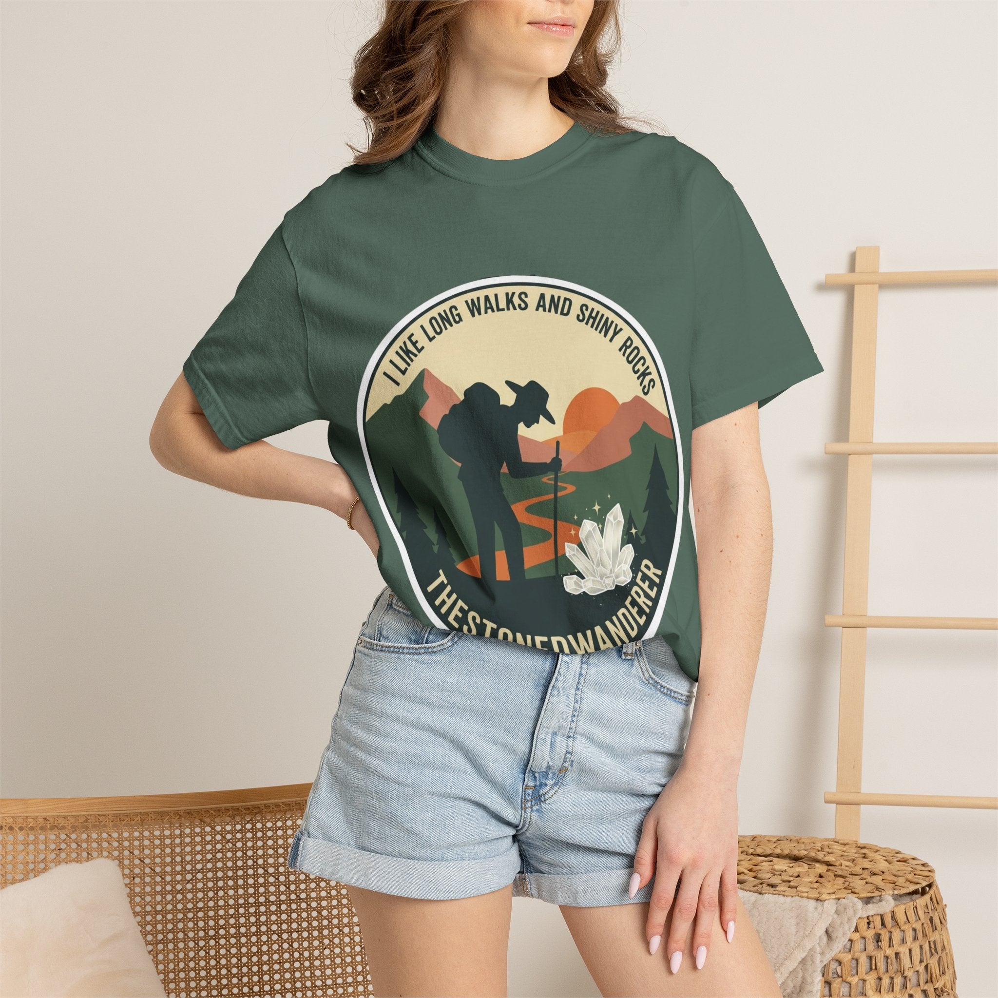 Hiker Graphic T-Shirt — "TheStonedWanderer" Nature Sunset Tee