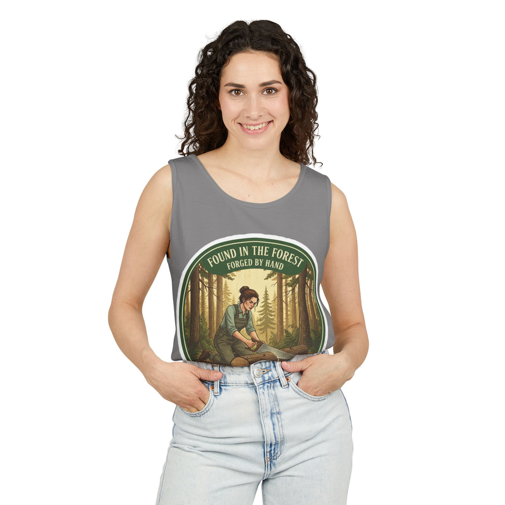 Found in the Forest Tank Top — 'Forged by Hand' Woodworker Nature Graphic