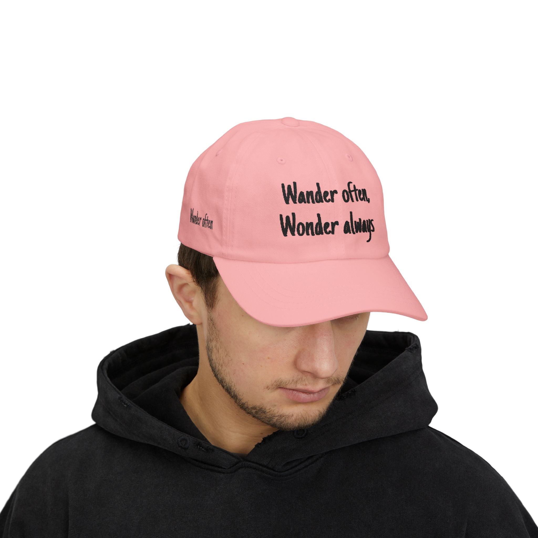Dad Cap — "Wander often, Wonder always" Embroidered Travel Hat