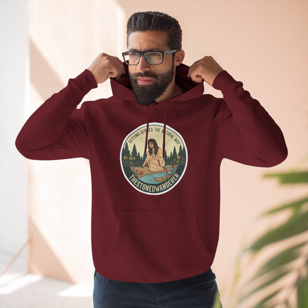 Outdoor Adventure Hoodie — "The Stone Wanderer" Vintage Camping Graphic