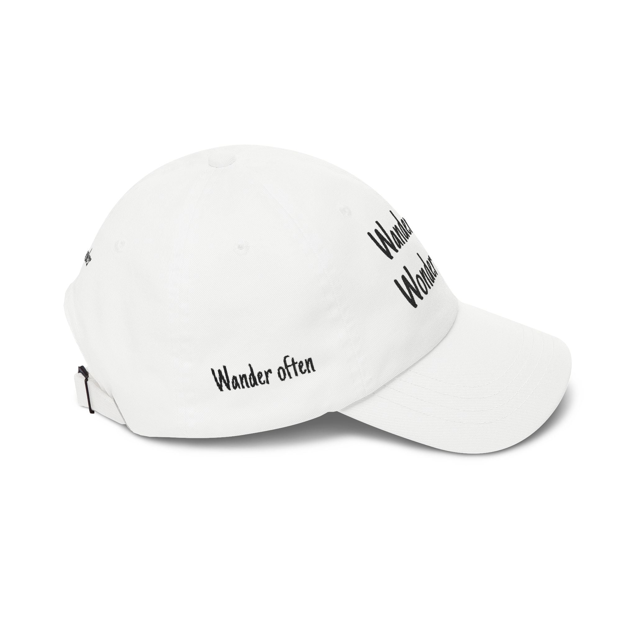 Dad Cap — "Wander often, Wonder always" Embroidered Travel Hat