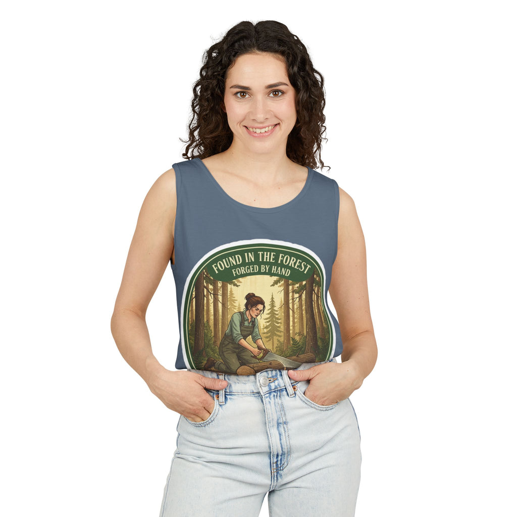 Found in the Forest Tank Top — 'Forged by Hand' Woodworker Nature Graphic