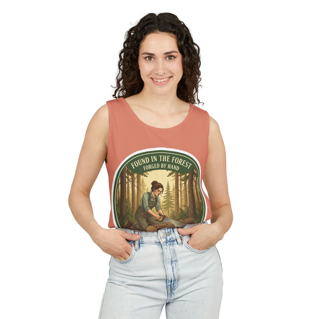 Found in the Forest Tank Top — 'Forged by Hand' Woodworker Nature Graphic