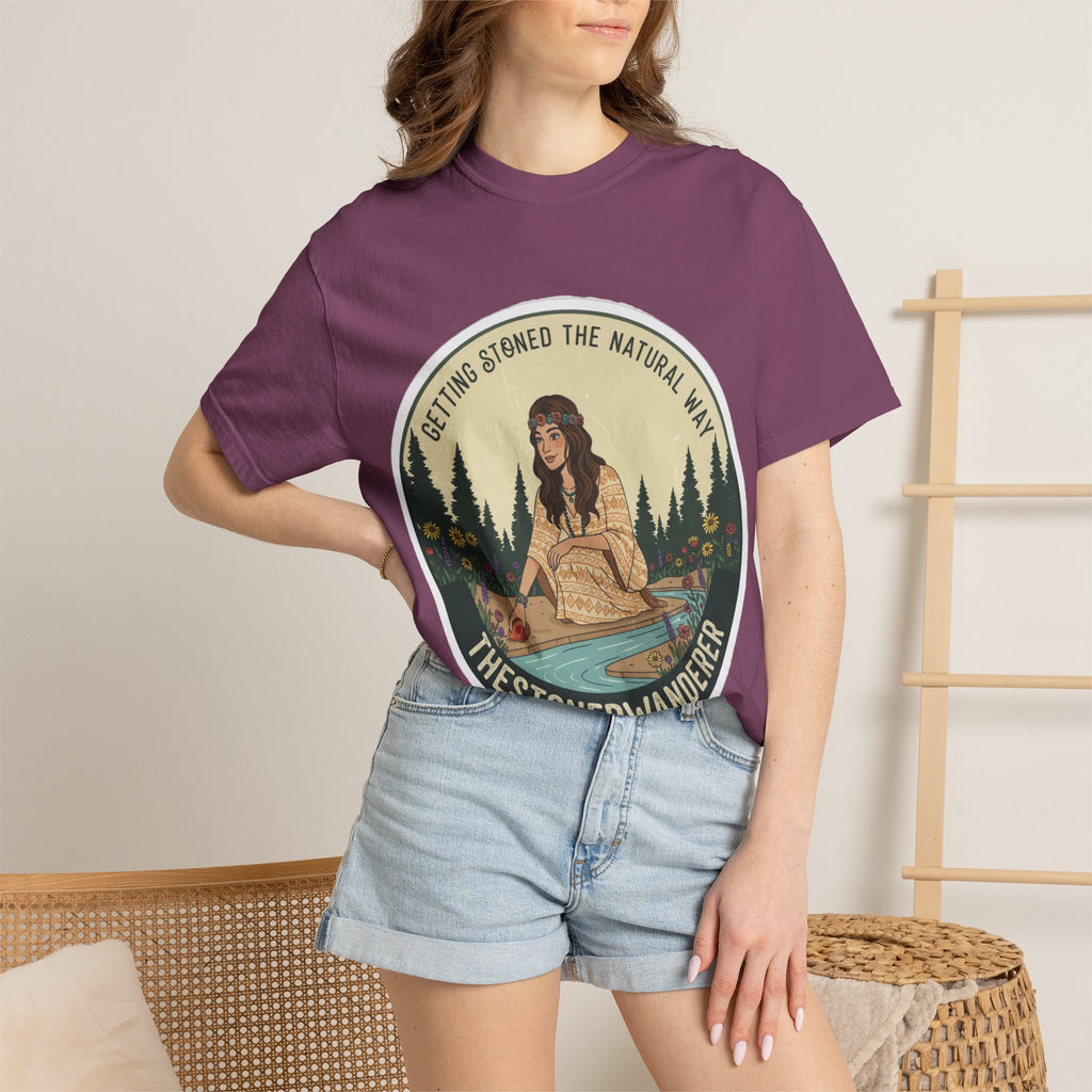 Vintage Nature Graphic T-Shirt — "Getting Stoned the Natural Way" Outdoor Vibes